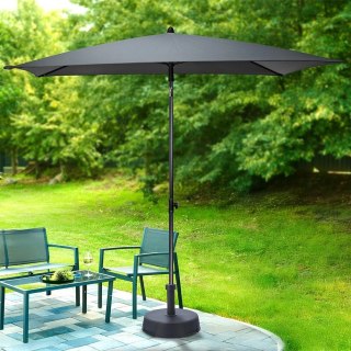 Parasol ogrodowy szary regulowany 125x200 cm