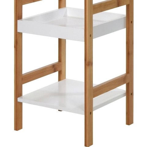 Regał Łazienkowy Bambusowy 3 Poziomy 30 x 30 x 72 cm Biały BS