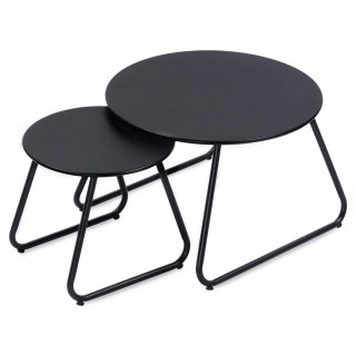Stolik kawowy metalowy czarny 2 szt.