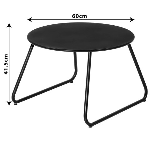 Stolik kawowy metalowy czarny 2 szt.