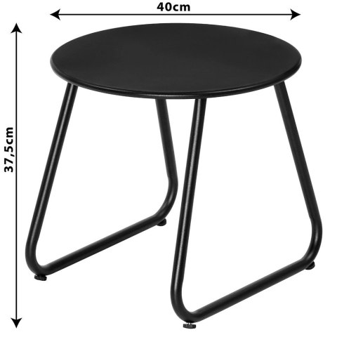Stolik kawowy metalowy czarny 2 szt.