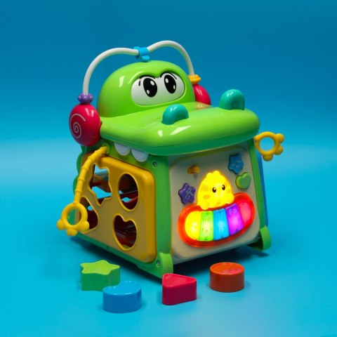 Kostka edukacyjna sorter z pianinkiem krokodyl 4w1