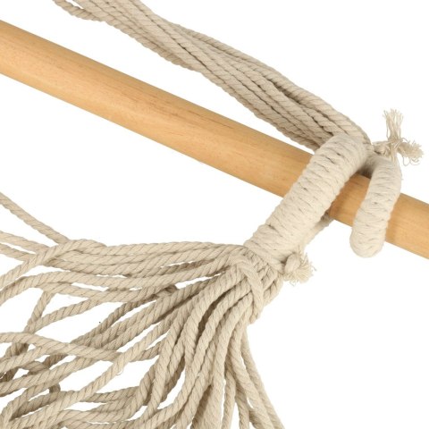 Krzesło brazylijskie z podnóżkiem leżak wiszący huśtawka 130cm beż