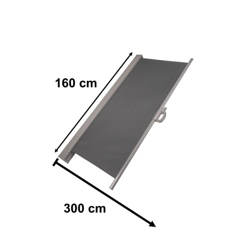 Markiza boczna tarasowa LUARO parawan zwijany 160 x 300 cm szary